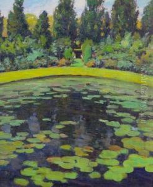 Lily Pond Oil Painting by Margaret Jordan Patterson