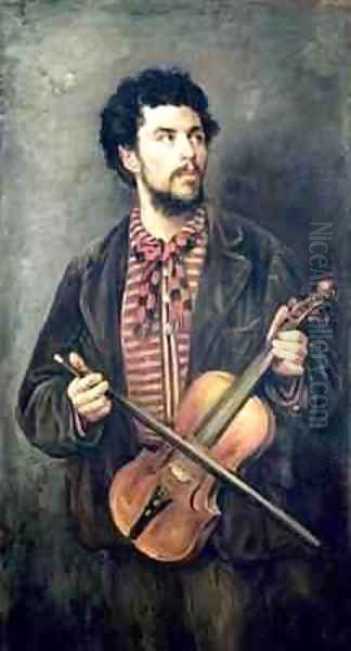 The Violin Player Oil Painting by Marcellin Desboutin