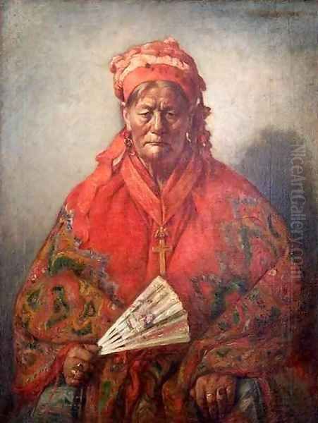 Portrait of Mother Jacoune Dealer of Fruits and Vegetables Oil Painting by Marcellin Desboutin