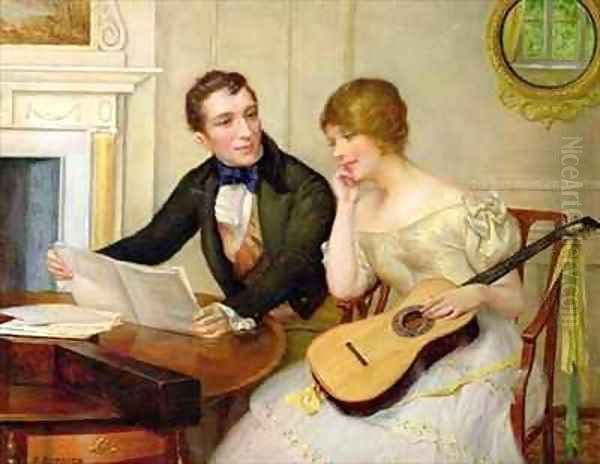 Musical Interlude Oil Painting by Delapoer Downing