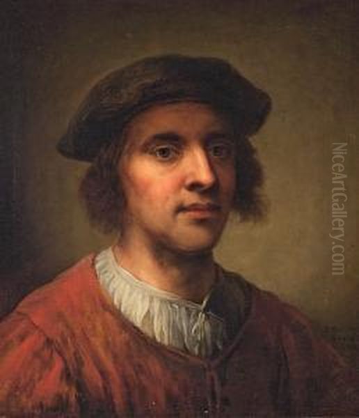 Portrait Of A Roman Peasant Oil Painting by Erik Pauelsen