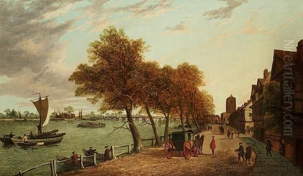 Cheyne Walk, London Oil Painting by John Paul