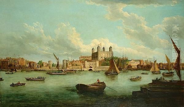 Westminster Bridge; The Tower Of London Oil Painting by John Paul