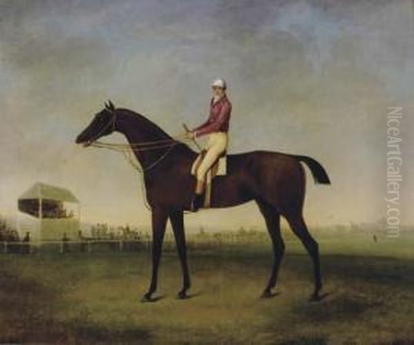 Portrait Of A Jockey On His Horse Oil Painting by Paul, John Dean