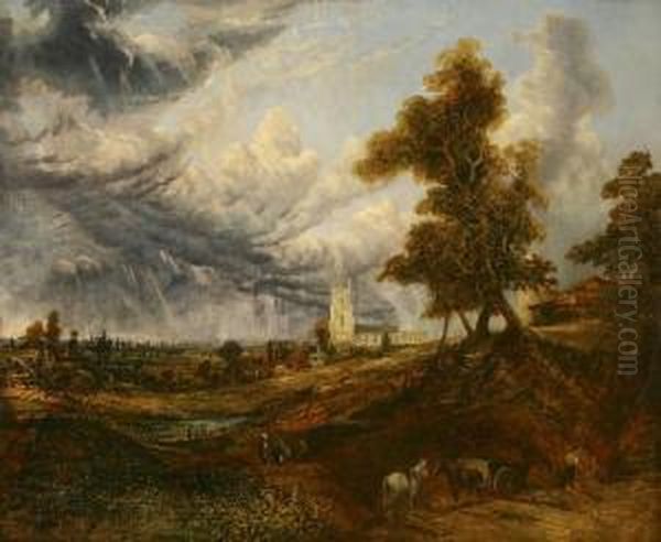 Nayland Church And Dedham Vale Oil Painting by Joseph Paul