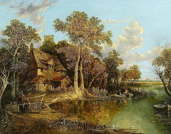 On The Norfolk Broads Oil Painting by Joseph Paul