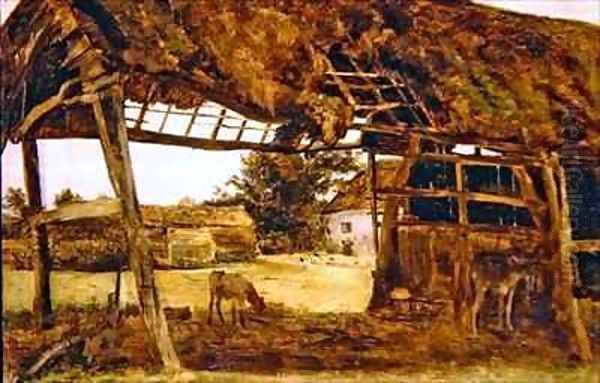 Old Farm Shed Oil Painting by William Davis