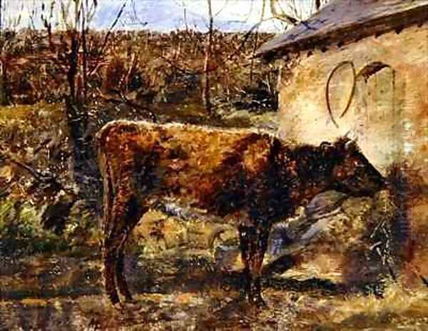 A Calf Oil Painting by William Davis