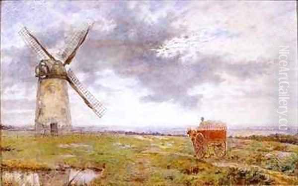 Wallasey Mill Cheshire Oil Painting by William Davis