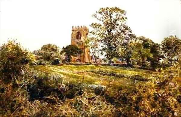 Shotwick Church Cheshire Oil Painting by William Davis