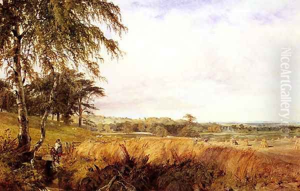 Harvest Oil Painting by Henry Thomas Dawson