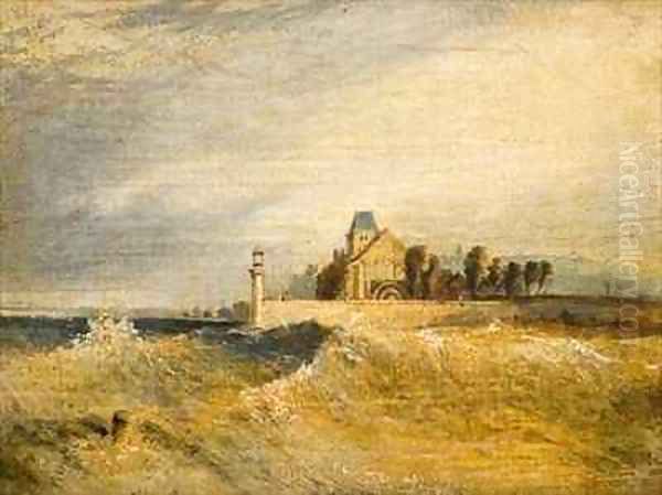 Coast Scene with Pier Oil Painting by Henry Thomas Dawson