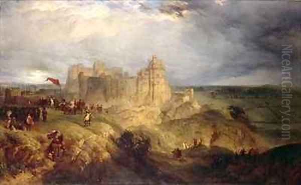 Nottingham Castle King Charles I Raising his Standard Oil Painting by Henry Thomas Dawson