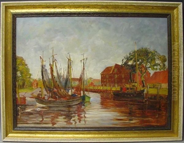 Tonninger Hafen Mit Packhaus Oil Painting by Ingwer Paulsen