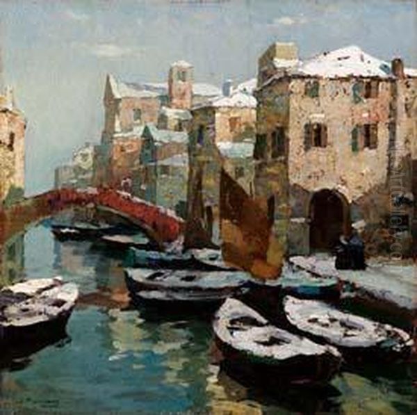 Impressione, Venezia Sotto Laneve Oil Painting by Angelo Pavan