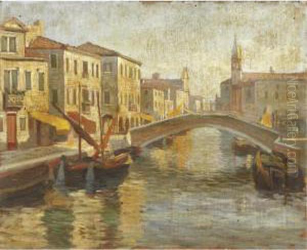 Canale Veneziano Oil Painting by Angelo Pavan