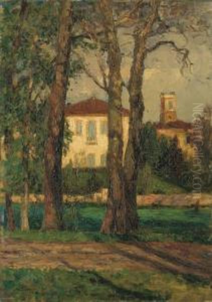 I Giardini Di Villa Reale Oil Painting by Angelo Pavan