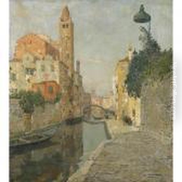 Venezia, Rio San Trovaso Oil Painting by Angelo Pavan