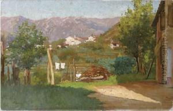 Mattino Di Sole Alle Falde Del Grappa Oil Painting by Angelo Pavan