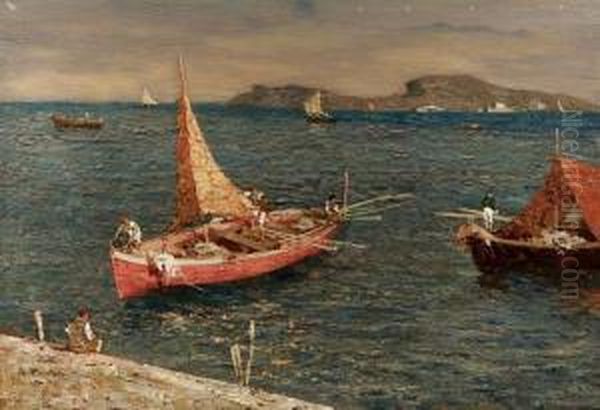 Veduta Di Capri Oil Painting by Angelo Pavan