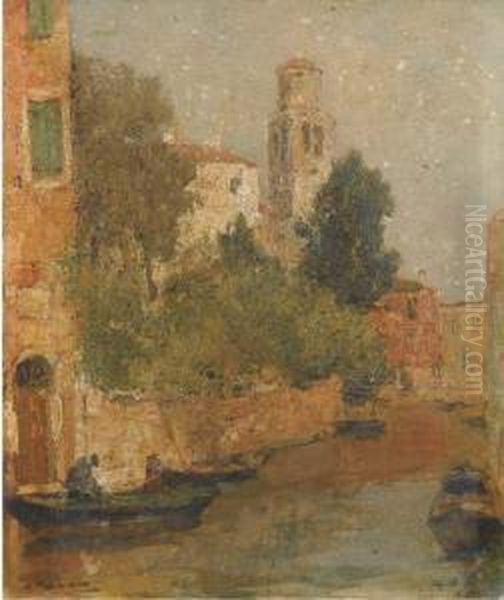 Scorcio Veneziano Oil Painting by Angelo Pavan