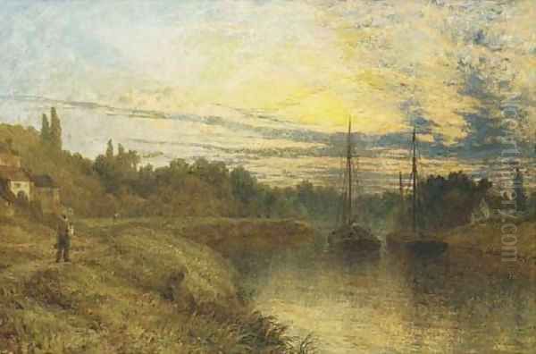 On the Severn Oil Painting by Henry Thomas Dawson