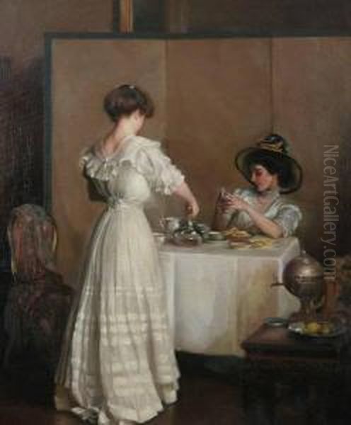 Tea Leaves Oil Painting by William Macgregor Paxton