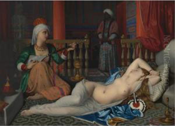 Odalisque With The Slave (copy After Ingres) Oil Painting by William Macgregor Paxton