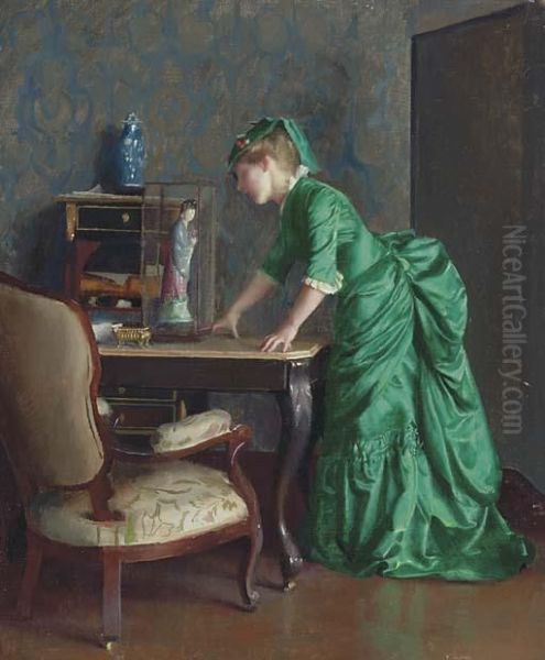 The Green Dress Oil Painting by William Macgregor Paxton