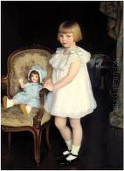 Portrait Of Eleanor Anne Schrafft Oil Painting by William Macgregor Paxton