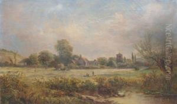 Near Henley Oil Painting by David Payne