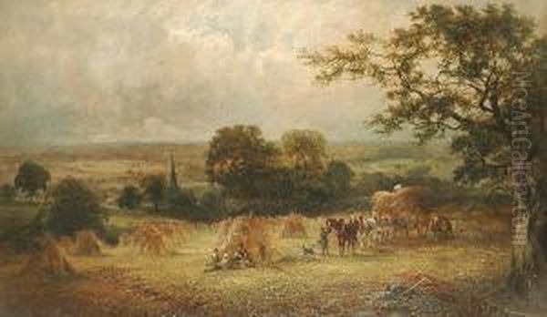 'harvest Time'bears Signature 'j Clayton Adams' (lower Right), Titled On The Reverse Oil Painting by David Payne