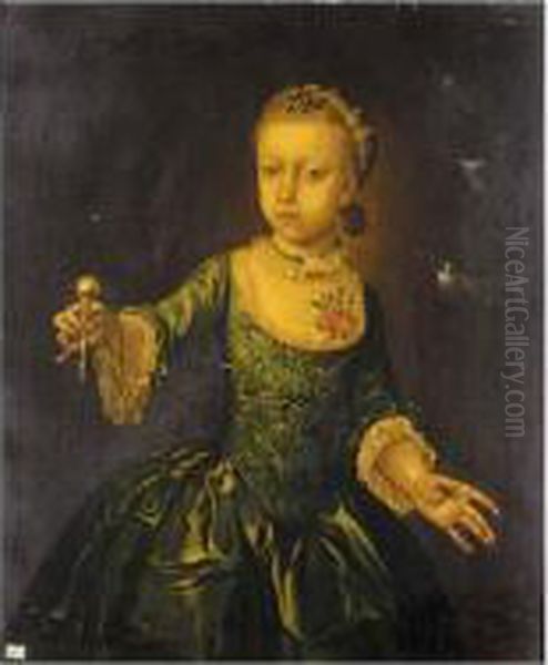 Portrait Of Mary Edwards, Aged Six Oil Painting by David Payne