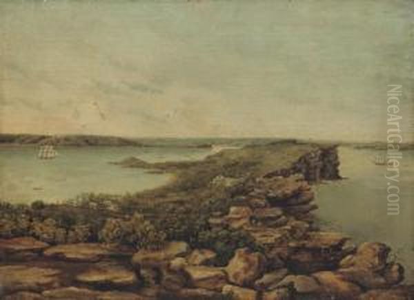 South Head, Port Jackson, New South Wales Oil Painting by George Edward Peacock