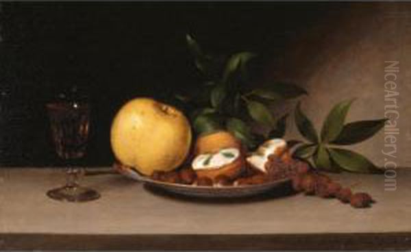 Still Life With Fruit, Cakes And Wine Oil Painting by Raphaelle Peale