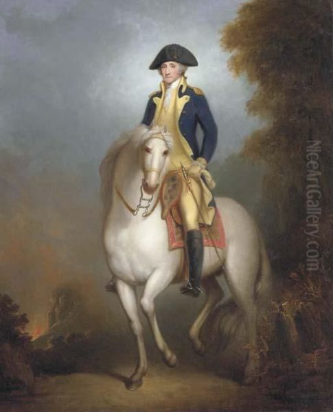 Equestrian Portrait Of George Washington Oil Painting by Rembrandt Peale