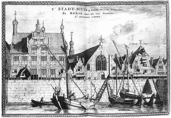 The Stadhuis of Delfshaven 1667-80 Oil Painting by Coenraet Decker