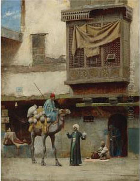 The Pottery Seller In Old City Cairo Oil Painting by Charles Sprague Pearce