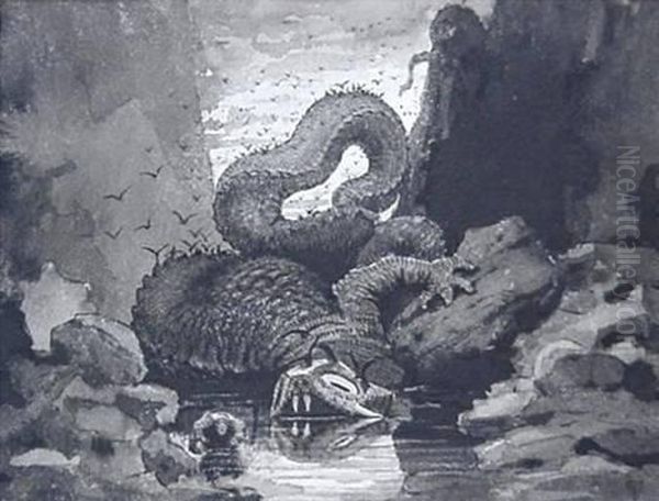 The Sea Serpent Oil Painting by Charles Sprague Pearce