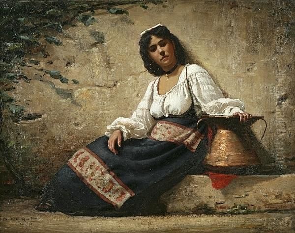 Contadina Oil Painting by Charles Sprague Pearce