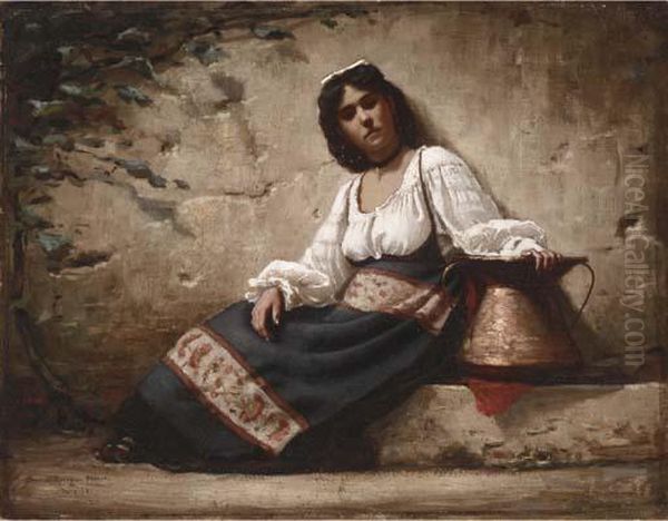 Contadina Oil Painting by Charles Sprague Pearce