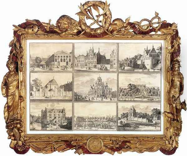 Nine Images of Public Buildings of Delft 1729 Oil Painting by Coenraet Decker