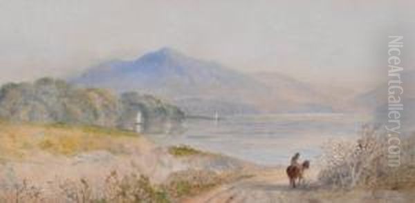 Traveller In Extensive Landscape Oil Painting by Cornelius Pearson