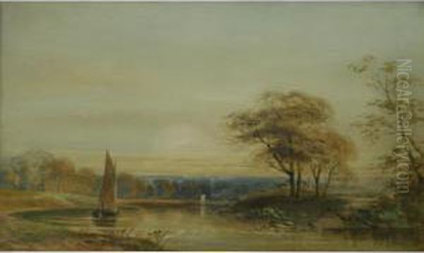 On The Arun Oil Painting by Cornelius Pearson