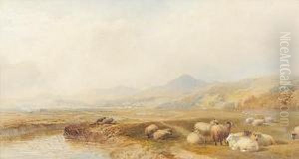 Harlech And Port Madoc, North Wales Oil Painting by Cornelius Pearson