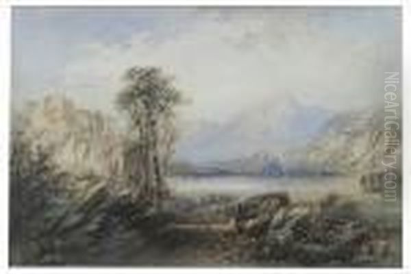 Loch Katrine Oil Painting by Cornelius Pearson