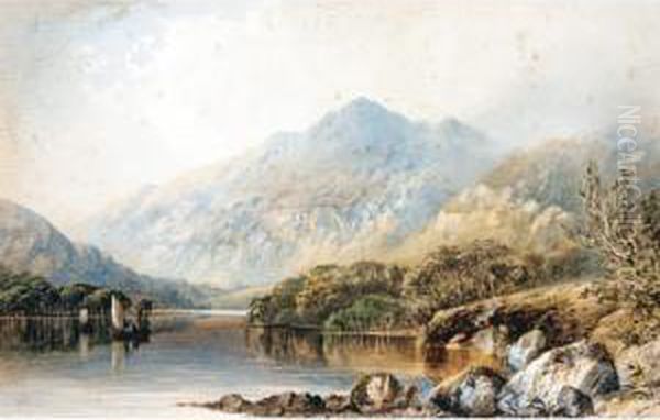 Lake Katrine Oil Painting by Cornelius Pearson