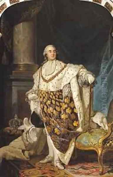 Louis XVI 1754-93 in Coronation Robes Oil Painting by Joseph Siffrein Duplessis