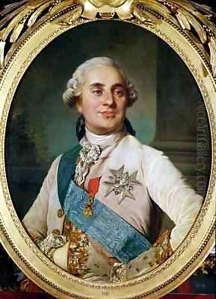 Portrait Medallion of Louis XVI 1754-93 Oil Painting by Joseph Siffrein Duplessis