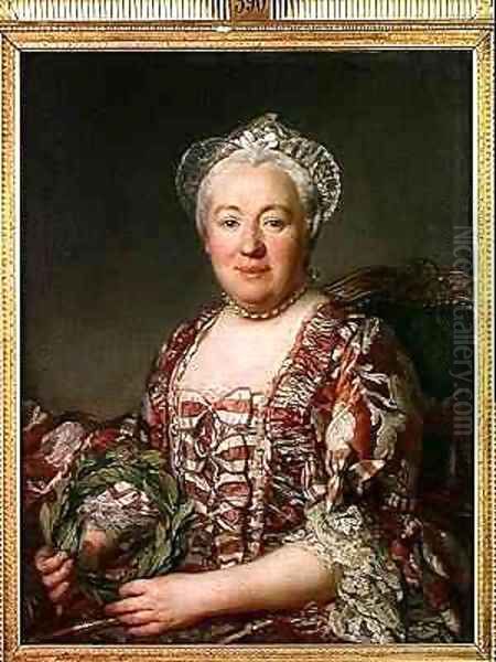 Portrait of Madame Denis 1712-90 Oil Painting by Joseph Siffrein Duplessis